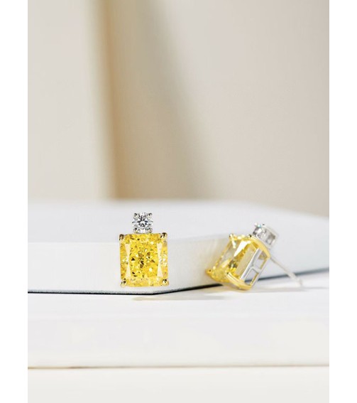 4ct Yellow Diamond Earring