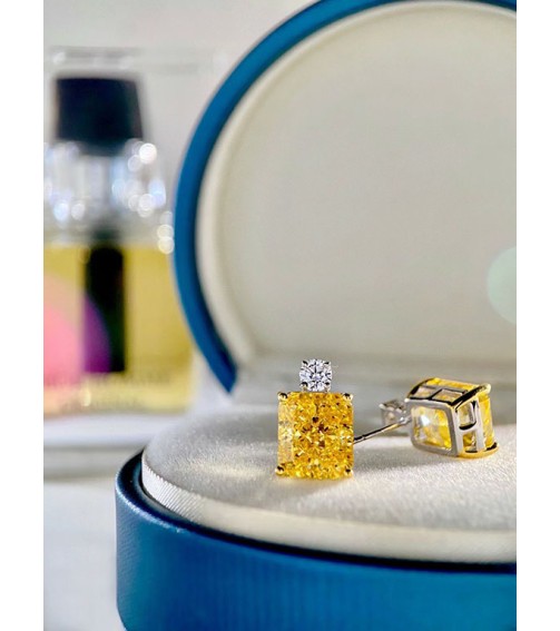 4ct Yellow Diamond Earring