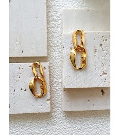 Gold Buckle Shaped Earring