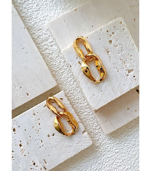 Gold Buckle Shaped Earring