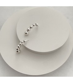 Irregular Silver Beads Earring