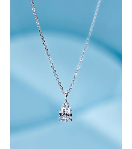 0.75ct Pear Shape Cut Diamond Necklace