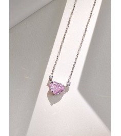 4.5ct Heart Shape Pink Diamond Necklace