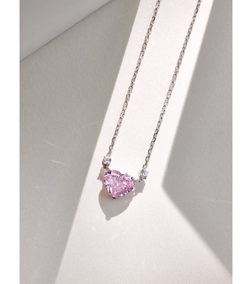 4.5ct Heart Shape Pink Diamond Necklace