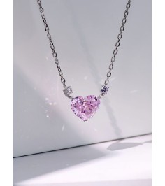 4.5ct Heart Shape Pink Diamond Necklace