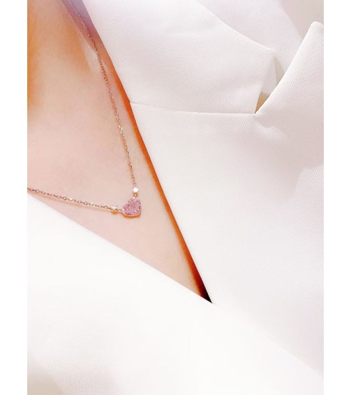 4.5ct Heart Shape Pink Diamond Necklace