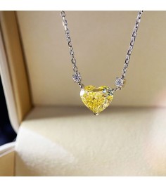 4.5ct Heart Shape Yellow Diamond Necklace