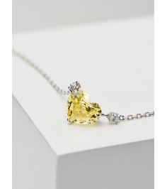 4.5ct Heart Shape Yellow Diamond Necklace