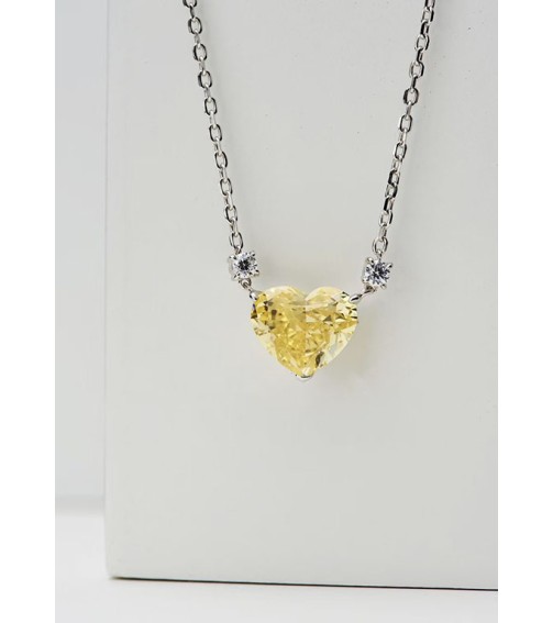 4.5ct Heart Shape Yellow Diamond Necklace