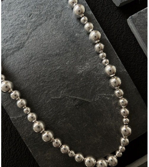 Irregular Silver Beads Necklace