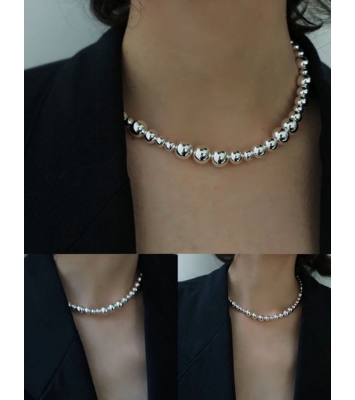 Irregular Silver Beads Necklace