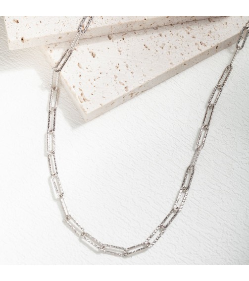 Lock Chain Silver Necklace 