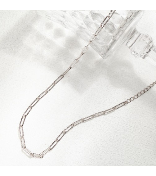 Lock Chain Silver Necklace 