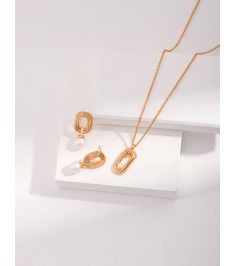 Oval Lined Shape Necklace