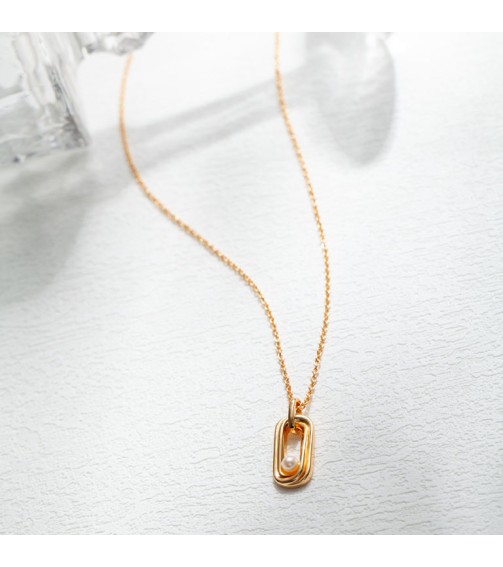 Oval Lined Shape Necklace