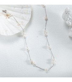 Senerity Silver Pearl Necklace 