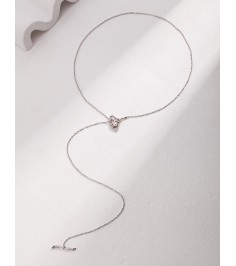 Silver Leaf Long Necklace 