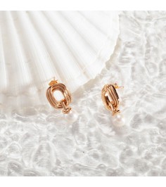 Oval Lined Shape Earring 