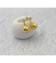 Pearl and Gold Drop Earring