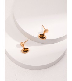 Retro Tiger Eye Gold Earring