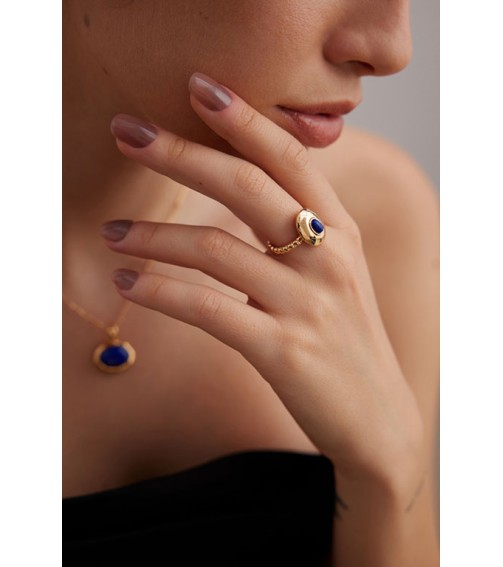 Lapiz Lazuli Gold Ring 