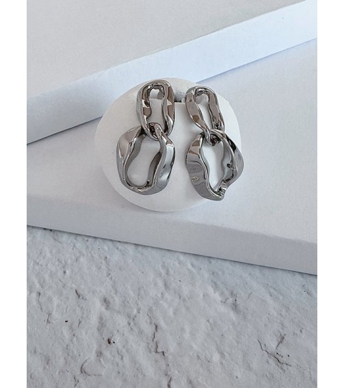 Silver Buckle Shape Earring