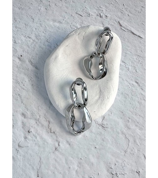 Silver Buckle Shape Earring