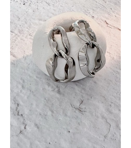 Silver Buckle Shape Earring