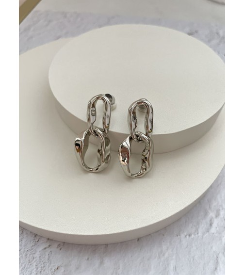 Silver Buckle Shape Earring