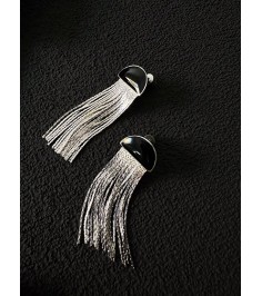 Sparkling Silver Tassel Earring